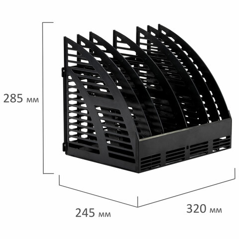 5_Лоток вертикальный 6 секций сборный STAFF, черный