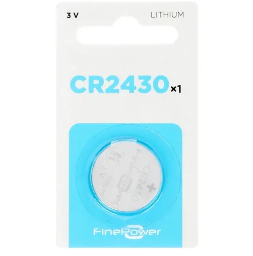 Батарейка (таблетка) СR2430-литиевая FinePower, 1шт на блистере