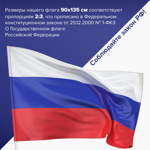 8_Флаг РОССИИ 90_135см, полиэфирный шелк STAFF