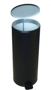 Урна металлическая с педалью 30л, черная