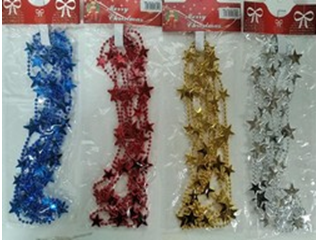 Украшение Бусы Звезды, длина 1,5м, ассорти