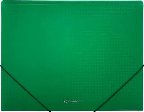 Папка на резинках А4, корешок 37мм, пластик 0,6мм LAMARK, зеленая, с тиснением