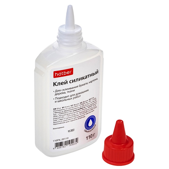 2_Клей канцелярский силикатный 110г, дозатор HATBER