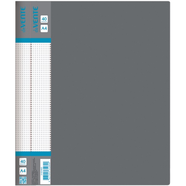 2_Папка 40 вкладышей deVENTE Daily, пластик 0,6мм, серая