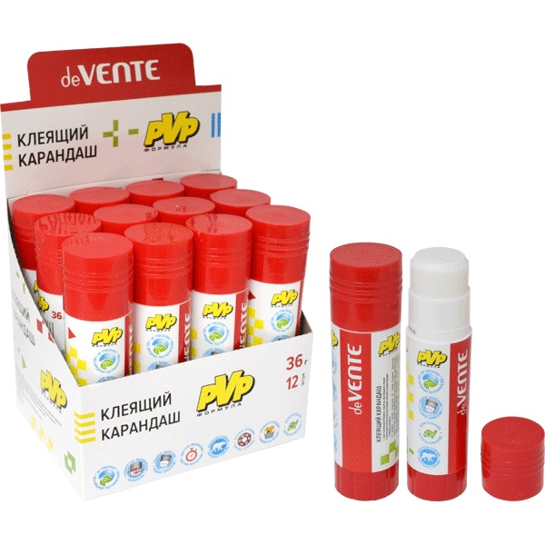 Клей-карандаш 36г deVENTE, ПВП, быстросохнущий