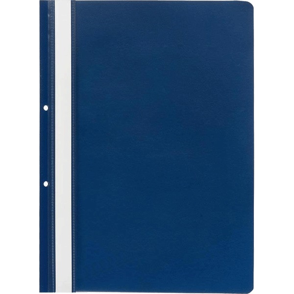 Папка-скоросшиватель с перфорацией ATTOMEX А4 пластик, прозрачный верхний лист, синяя
