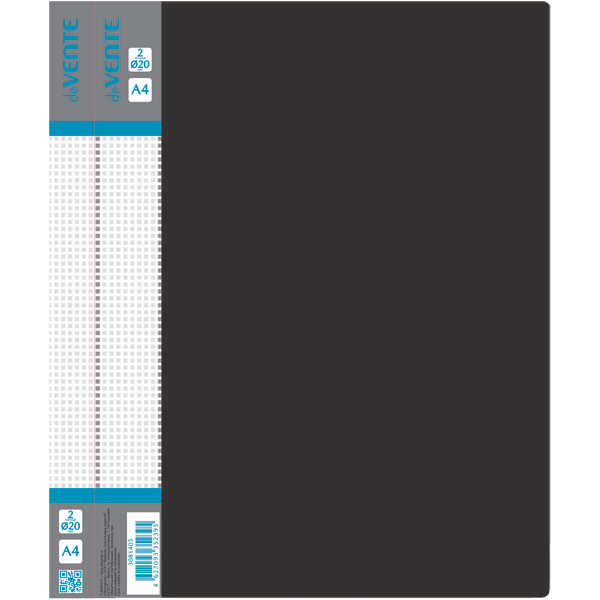 2_Папка на 2 кольцах, корешок 25мм, пластик 0,6мм, deVENTE Daily, черная