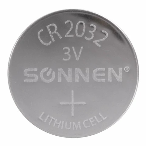 2_Батарейка (таблетка) CR2032-литиевая SONNEN Lithium, 1шт на блистере