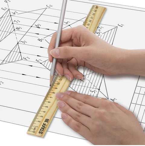 5_Линейка 30см деревянная STAFF, канадская сосна