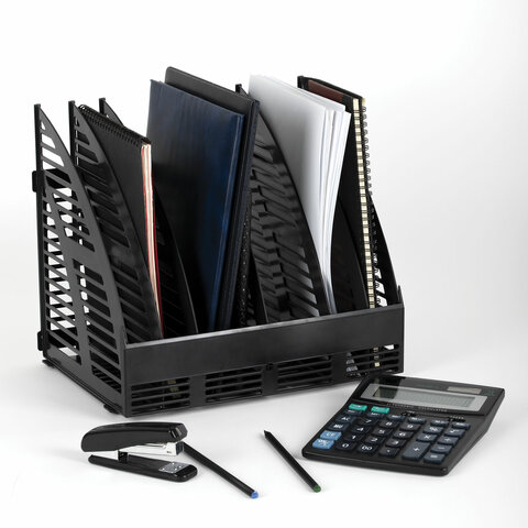 4_Лоток вертикальный 6 секций сборный STAFF, черный