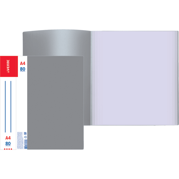 Папка 80 вкладышей deVENTE Daily, пластик 0,8мм, серая