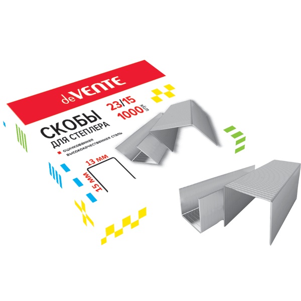 Скобы для степлера №23_15 1000шт до 40л deVENTE