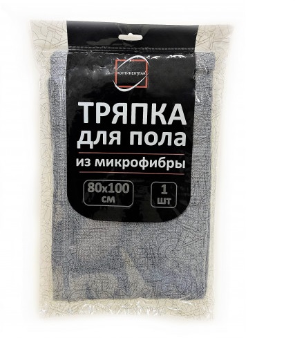 Тряпка для мытья пола 80_100см, 250г_м2, микрофибра, серая