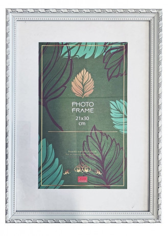 Фоторамка 21_30см пластик, серебро Камышок снежный ПМ