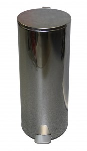 Урна металлическая с педалью 30л, хром