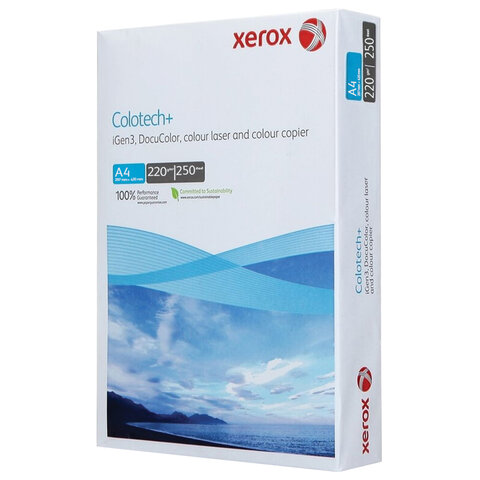 Бумага для цветной печати А4 XEROX COLOTECH+ 220г_м2 250л, для полноцветной лазерной печати