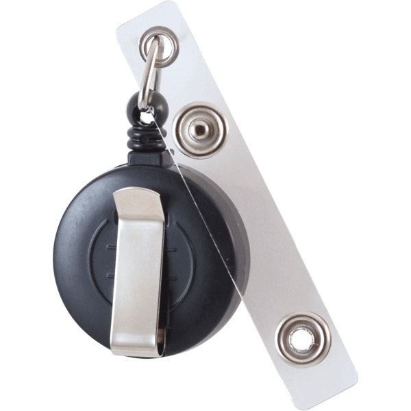 2_Держатель-рулетка для бейджей deVENTE, 70см, петелька, клип, черный