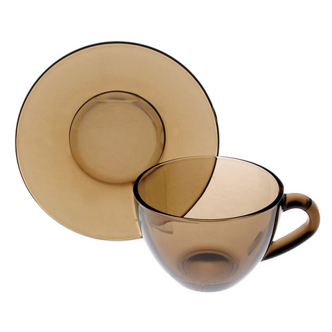 3_Набор чайный на 6 персон (6 кружек 220 мл, 6 блюдец) LUMINARC Simply Eclipse, стекло