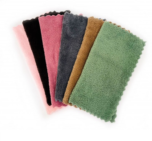 Салфетки хозяйственные 29_29см, 280г_м2, микрофибра КонтинентПак, зеленая плюш