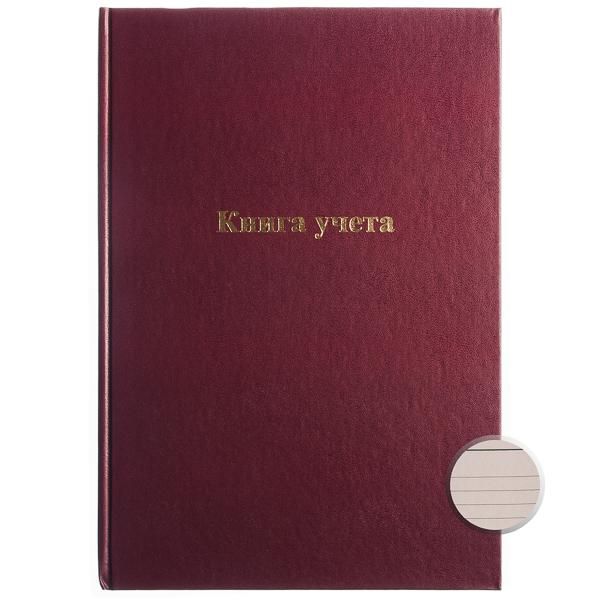 Книга учета А4 96л линия, обложка бумвинил, блок офсетный, КУ-522