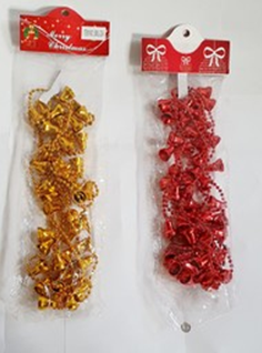 Украшение Бусы Колокольчики, длина 2,7м, ассорти