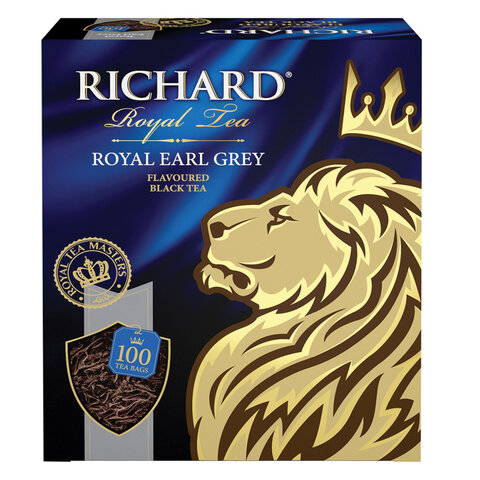 Чай пакетированный RICHARD Earl Grey, черный с бергамотом и цедрой лимона, 100п_2г