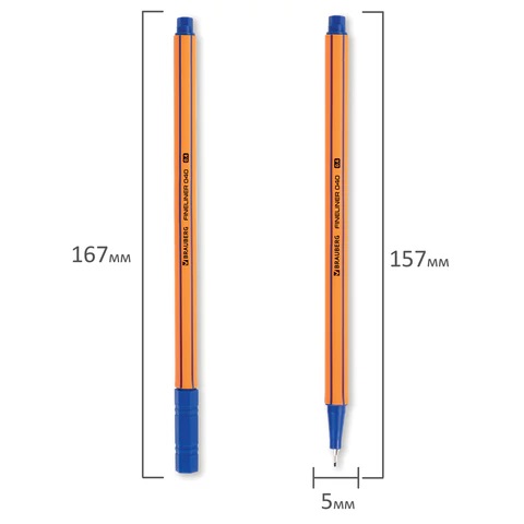 7_Ручка капиллярная 0,4мм СИНЯЯ BRAUBERG Fine 040