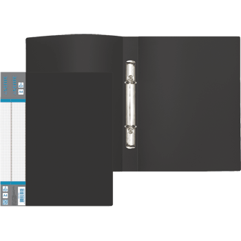 Папка на 2 кольцах, корешок 25мм, пластик 0,6мм, deVENTE Daily, черная