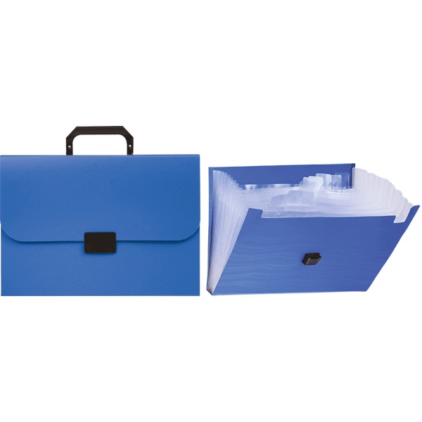 Портфель пластиковый A4 6 отделений, ATTOMEX, пластик 0.7мм, синий