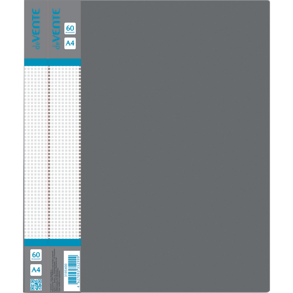 2_Папка 60 вкладышей deVENTE Daily, пластик 0,6мм, серая