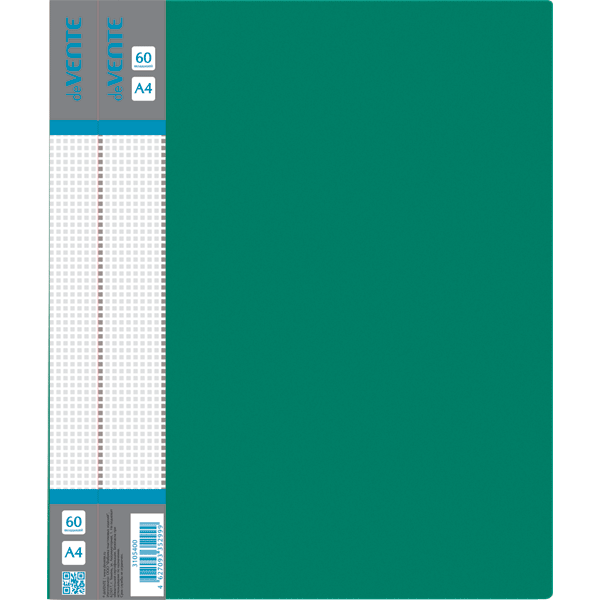 2_Папка 60 вкладышей deVENTE Daily, пластик 0,6мм, зеленая
