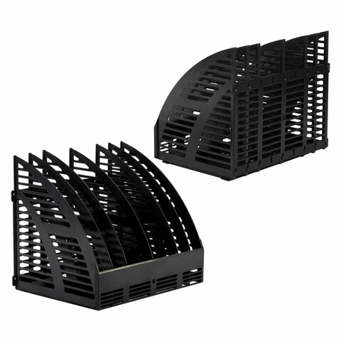 2_Лоток вертикальный 6 секций сборный STAFF, черный