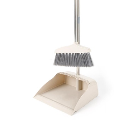 Набор для уборки Ленивка (совок+веник) 30_88см, 27_24_80см, бежевый