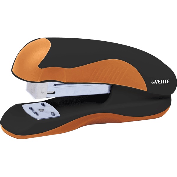 Степлер №24_6, 26_6 до 20л deVENTE MonoChrome, черный с неоновым оранжевыйм