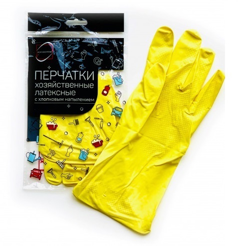 Перчатки латексные XL с х_б напылением Континент