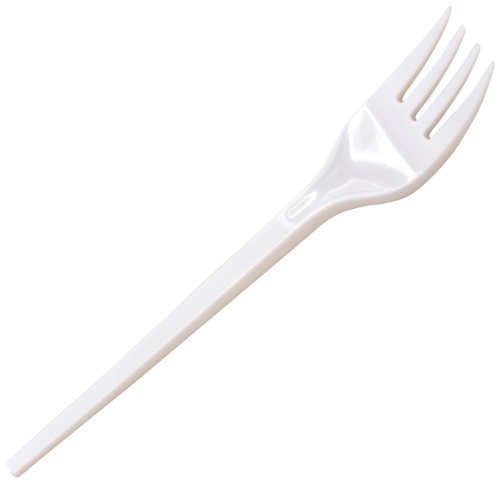 Вилка одноразовая пластиковая 16,5см А, комплект 100шт, белая