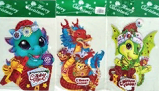 Украшение Дракон, высота 20см, бумага, ассорти