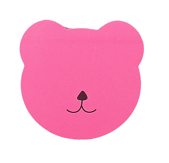 Блок самоклеящийся (стикеры), фигурный МИШКА, 50л, 70_70мм, зеленый deVENTE Funny notes