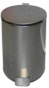 Урна металлическая с педалью 20л, хром
