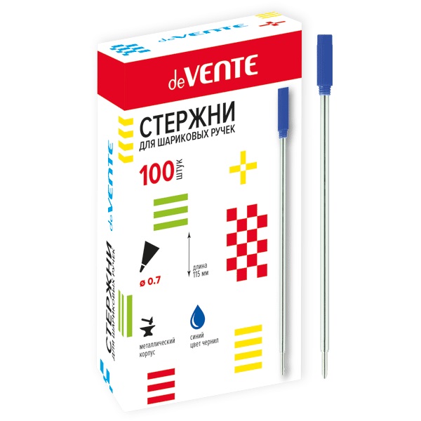 2_Стержень шариковый синий 0,7мм 115мм deVENTE