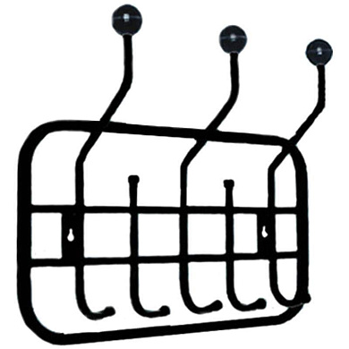 Вешалка настенная ТИТАН ТС-1, 8 крючков, черная