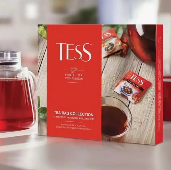 Чай TESS, набор 12 вкусов, 60 пакетиков