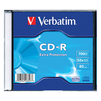 Диск CD-R Verbatim 700MB 52x Slim Case 1шт