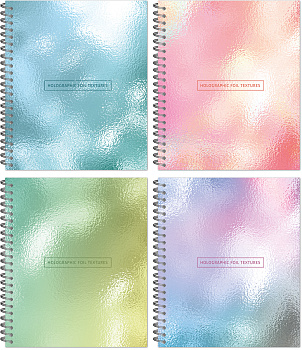 Тетрадь А5 48л клетка, гребень Pastel Foil, ассорти