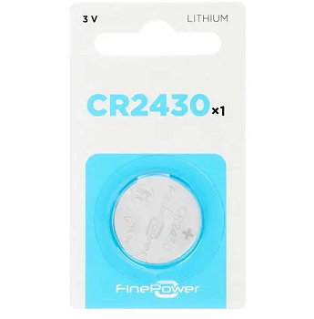 Батарейка (таблетка) СR2430-литиевая FinePower, 1шт на блистере 