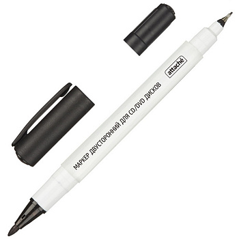 Маркер для CD,DVD двухсторонний Attache 0,5-1,2 мм черный