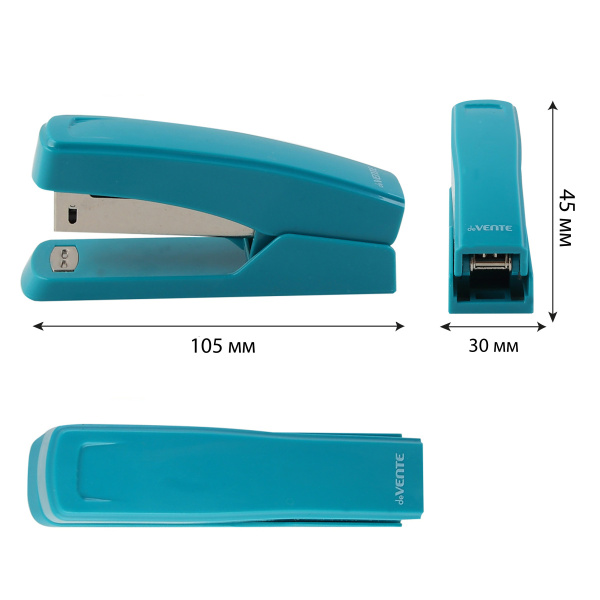 2_Степлер №24_6, 26_6 до 20л deVENTE Trend, изумрудно-бирюзовый