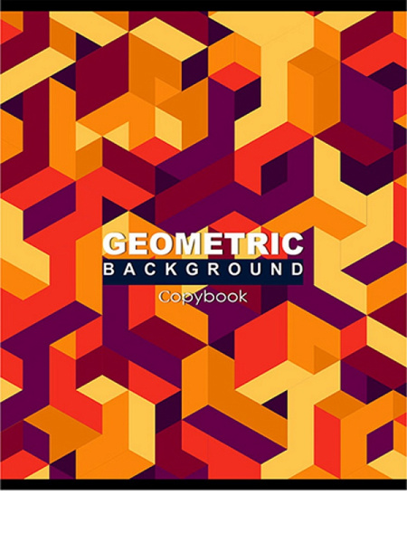 4_Тетрадь А5 96л клетка, скоба LEGEND Геометрические лабиринты, ассорти