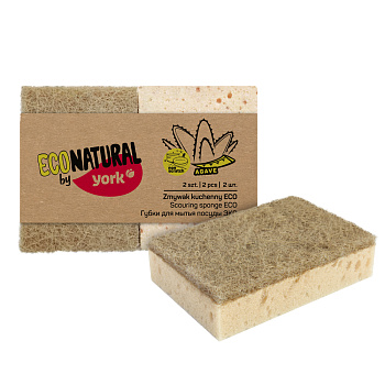 Губка для мытья посуды 2шт, 25*100*70мм YORK Эко