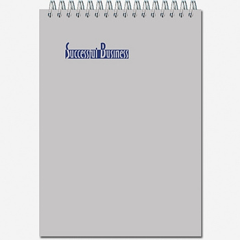 Блокнот А5 50л клетка, гребень Succesful bisness, серый